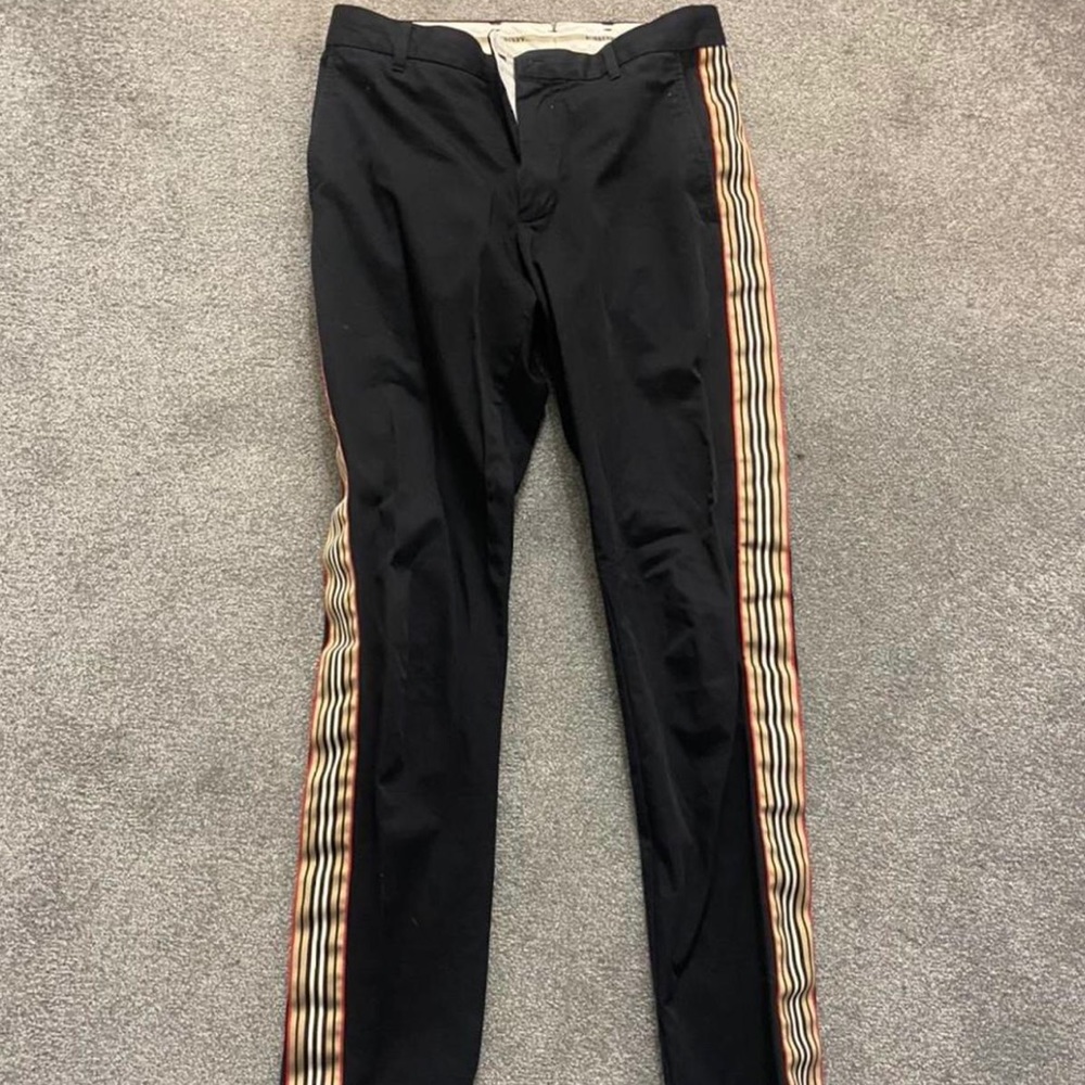 Burberry Men’s Casual Dress Pant with Stripe